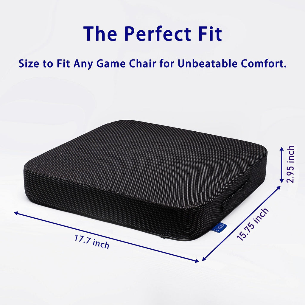 CYLEN Ifoam Gel Infused Memory Foam Layer Wheelchair Cushion - Seat Cushion for Wheelchair-Office Chair, Kitchen Chair, Car Seats-Pressure Sore and Tailbone Pain Relief-High Dense Polyfoam Base(Black)