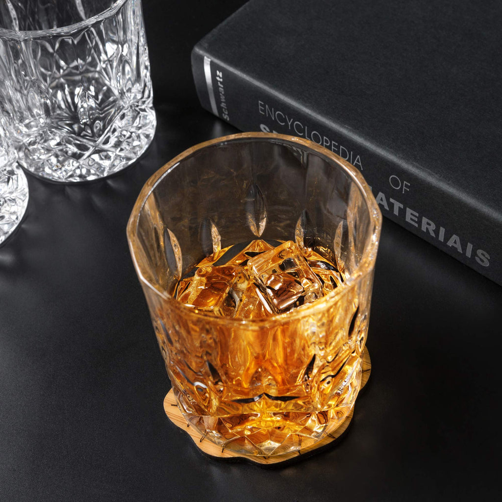 KANARS Whiskey Glasses Set of 6 with Elegant Gift Box for Liquor Scotch Rum