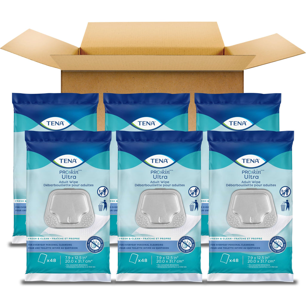 TENA Adult Wipes for Incontinence, Body Cleansing Wipes for Adults, ProSkin - 288 Count