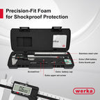 werka Digital Caliper, Calipers Measuring Tool, Auto-Off Micrometer Caliper with 0.001”High-Accuracy,Inch/Fraction/Millimeter Conversions Button,4 Measuring Ways, Stainless Steel (8 Inch)