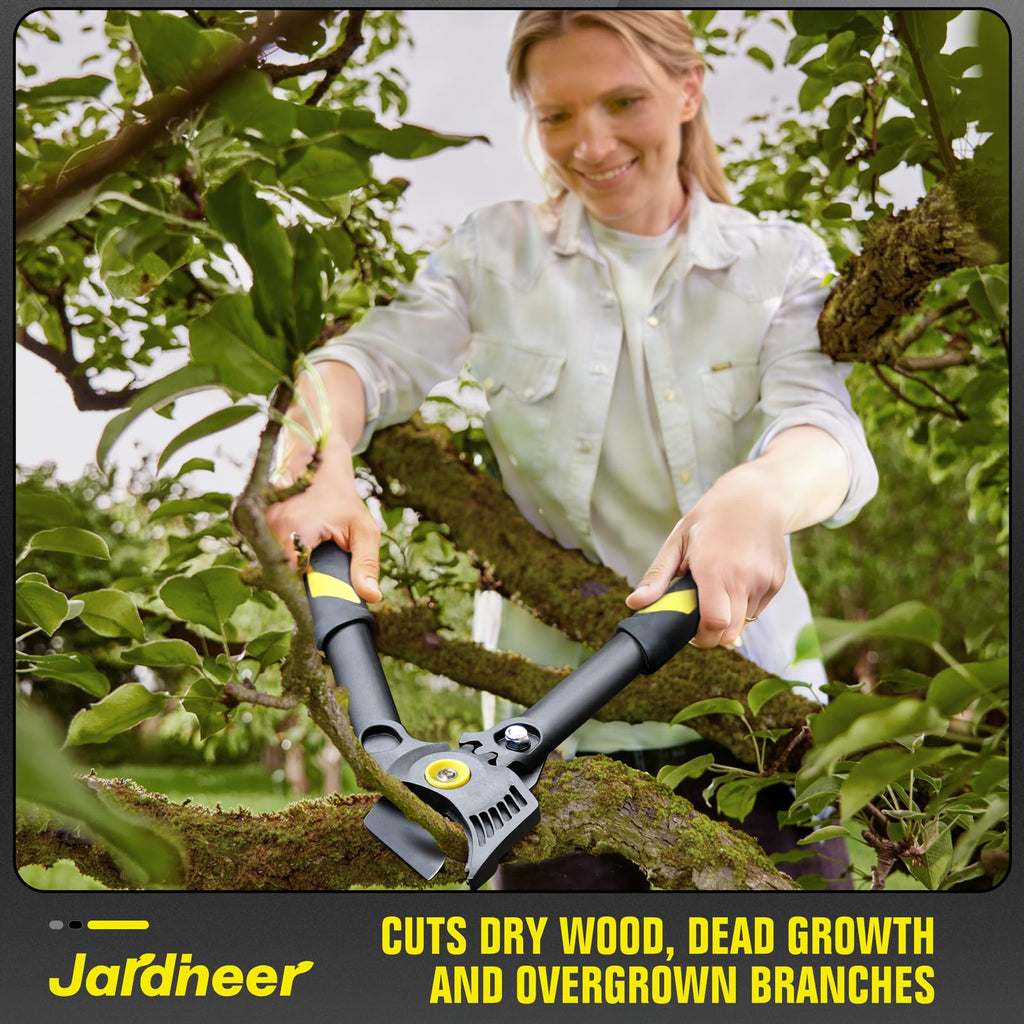 Jardineer 16.5" Garden Loppers, Effortless Pruning Shears with Gear Assist and Pull-Tested Reinforced Handles, Lightweight Hand Lopper for Yard, Shrub & Small Tree Trimming, Cuts up to 1.2" Branches