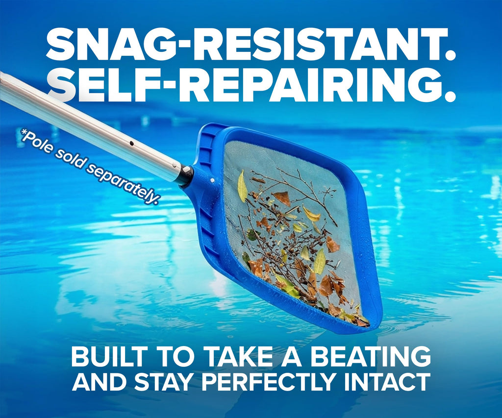 Pool Leaf Skimmer Net for Cleaning // Heavy Duty Pool Leaf Skimmer Attachment - Oversized 17 Inch with Self-Repairing Net // The Ultimate Pool Skimmer Replacement Net (Pole Sold Separately)