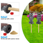 Hedoc 2 Pack Fake Owl Decoys to Scare Birds Away, Rotating Head Bird Deterrents, Nature Enemy Scarecrow Plastic Statues, Pest Repellent for Gardens and Patios