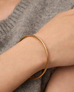 PAVOI Classic Waterproof Small Bangle Bracelet for Women, Yellow Gold, 57MM