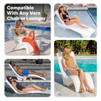 Step2 Vero Pool Lounger 3-Piece Accessories Set, Pillow, Cup Holder, Phone Mount, Compatible with Vero Collection, Blue