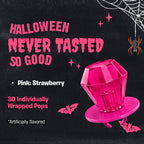 Ring Pop Pink Strawberry Halloween Lollipop, 30 Count, Bulk Party Favors