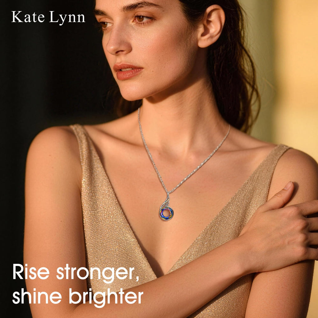 Kate Lynn Phoenix Necklaces for Women Crystal Pendant Necklace Jewelry Birthday Gifts for Women Christmas Mothers Day Gifts for Mom Wife Daughter Gift for Girlfriend Best Friends Lady