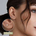 Gilded 1/4 Carat Total Weight Lab-Grown Diamond 10KT Yellow Gold Stud Earrings for Women| Hypoallergenic Fine Gold Jewelry | 4-Prong Basket, Push Back Nut | SI1 Clarity, F Color, Round Cut