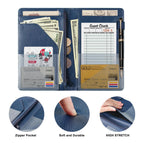 EcoVision Server Book for Waitress, Leather Waiter Organizer with Zipper Pocket, Restaurant Waitstaff Booklet, Guest Check Holder with Money Pocket, Fits Server Apron