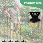 Larger Weed Puller Tool with Long Handle, 2-in-1 Heavy Duty Weed Rake & Hoe
