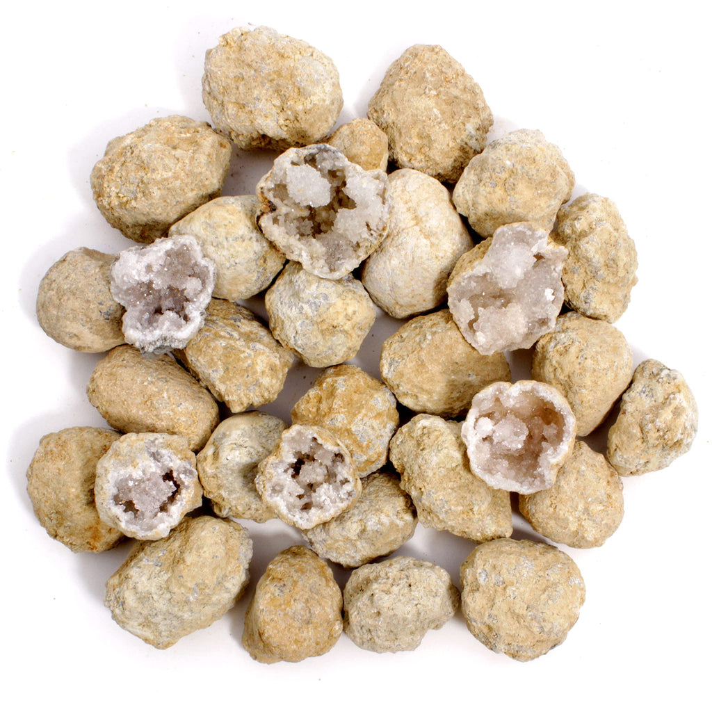 DANCING BEAR 25 Break Your Own Geodes, 90% Hollow, (Large 1.75-2.5") Crack Open & Discover Amazing Surprise Crystals Inside! Educational Info and Instructions Included, Fun Party Favors & Prizes