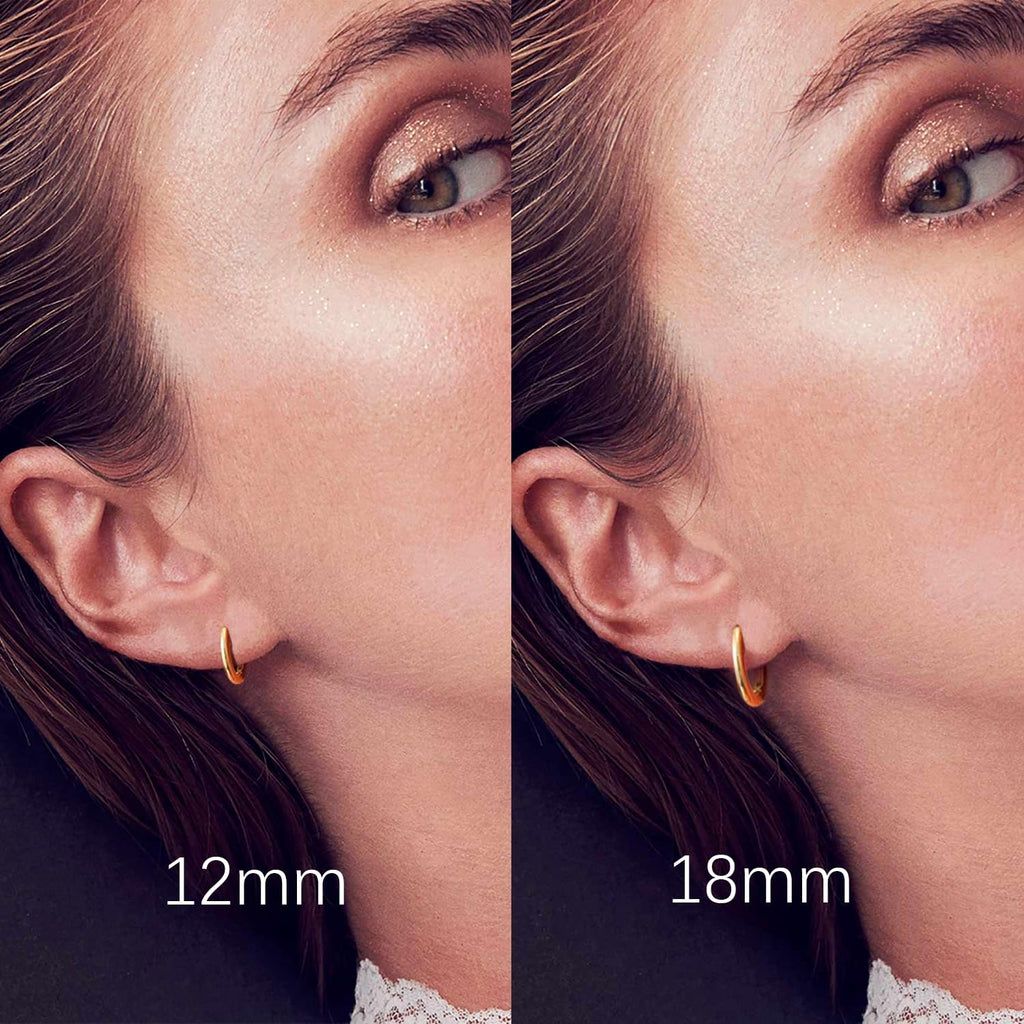 Kelli Myers 14K Gold Huggie Earrings Small Hoop Earrings 18mm
