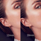 Kelli Myers 14K Gold Huggie Earrings Small Hoop Earrings 18mm
