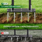 AHXPOCF Manual Lawn Aerator Tool, 11 Spike Steel Aerator for Yard