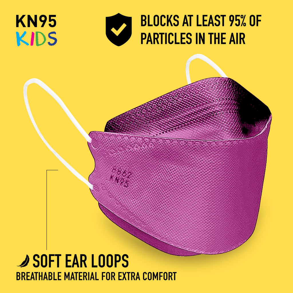 Good Mask Co. Good Comfort Kids’ FFP2 Face Masks, Disposable and Comfortable Face Masks for Kids, Pack of 25, Pink