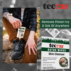 Tecnu Detox Wipes, 18count. Large Individual Poison Ivy Relief Wipes Remove Rash Causing Oil from Skin, waterless, Also for Poison Oak and Poison Sumac