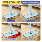 H-Gamely 10 Pack 16.5 inch Reusable Mop Pads Microfiber Spray Mop Replacement Heads for Wet/Dry Mops Compatible with Bona Floor Care System