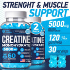 Vita Guard 5000mg Creatine Monohydrate Gummies Formula for Men and Women Ultimate Muscle Builder, Energy Booster & Pre-Workout Supplement (2 Pack)