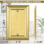 Metal Wall Plate for Electrical Outlets, Decorative Brass Gold Switch Plates Outlet Cover, Light Switch Cover Plate, 1-Gang Wall Plates (Single blank, 4 Pack)
