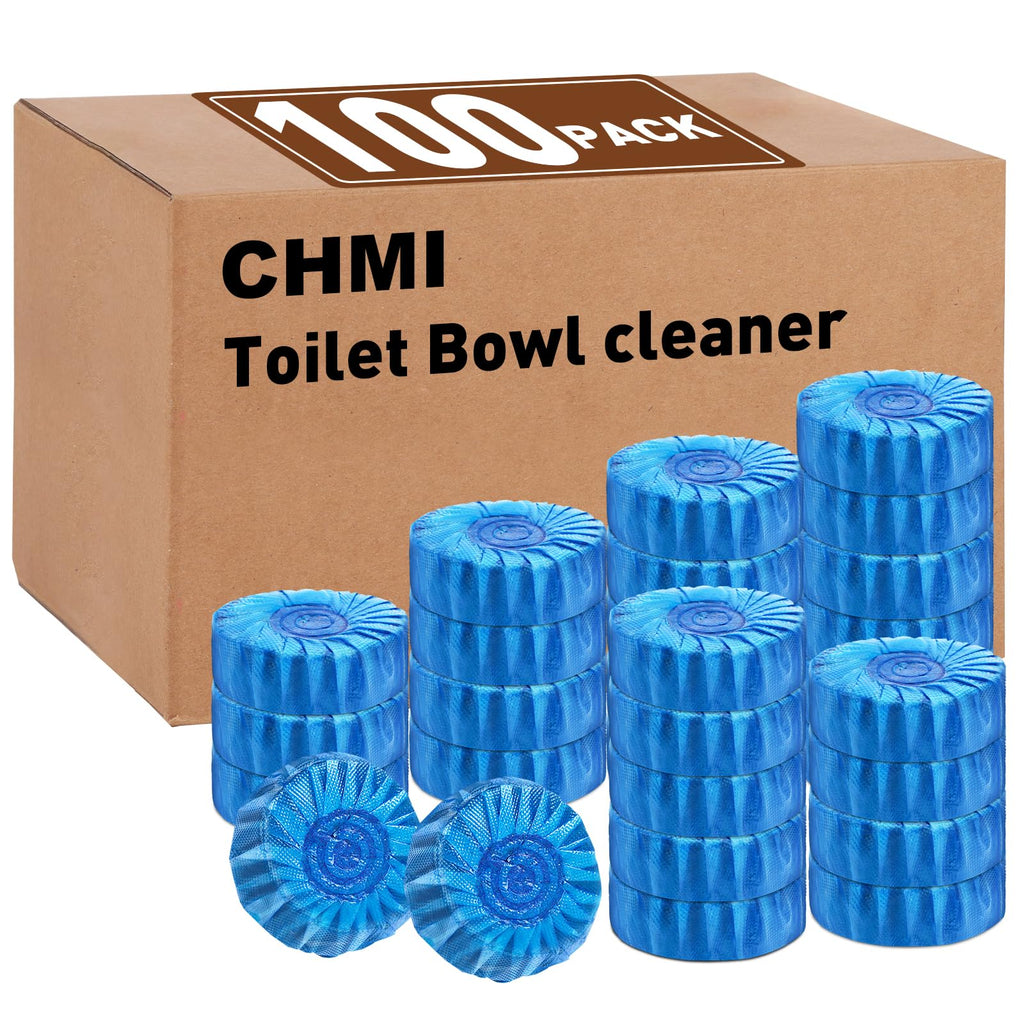 CHMI 100 Pack Toilet Bowl Cleaner Tablets, Long-lasting Bathroom Toilet Tank Cleaner.(Blue)