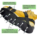 CASUSEN Lawn Aerator Shoes, Aerator Lawn Tool One Size Fits All for Yard Patio Lawn and Garden, Newly Upgraded X-Shaped 8-Strand Straps, Steel Spikes for Soil Aeration