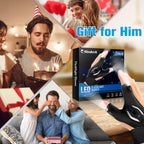 Hinshark Gifts for Men LED Flashlight Gloves, Anniversary Birthday Gifts for Men Dad Him Husband Boyfriend, Dad Gifts for Fishing Auto Repair, Camping Essentials Cool Gadgets Tools for Men