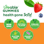 Lifeable Glucose Gummies - Great Tasting Natural Flavor Gummy - Gluten Free GMO-Free Chewable - for Adults and Kids - 90 Gummies (Pack of 2)
