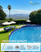 Sunrio Metal Pro 8ft X 30in Round Pool Durable Steel Frame Above Ground Pool for Outdoor Backyard Swimming Pool Suitable Friends Family Adults Kids