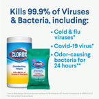 Clorox Disinfecting Wipes To Go Pack, Bleach Free, Fresh Scent, 9 Count, Pack of 24 (Pack May Vary)