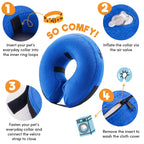 BENCMATE Inflatable Dog Cone Collar Alternative After Surgery Large, Blue