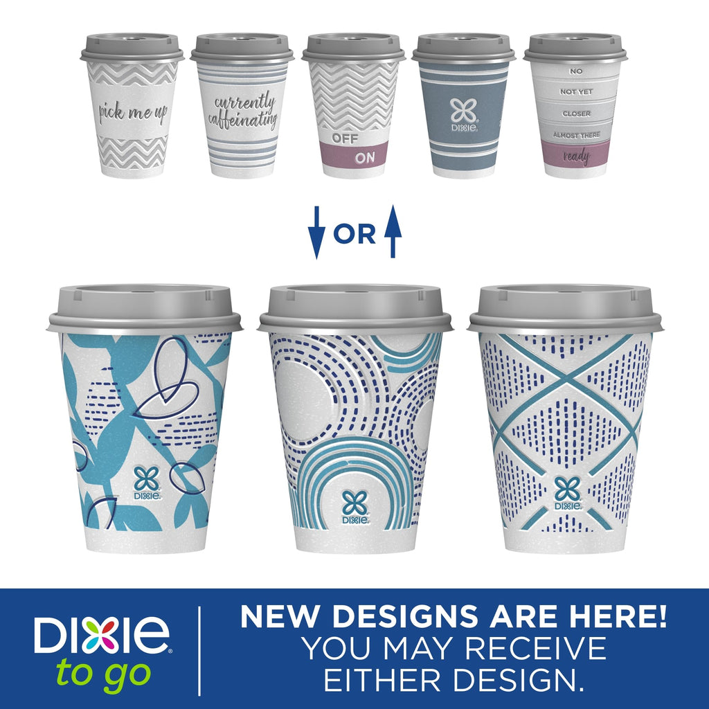 Dixie To Go Disposable Coffee Cups With Lids, 12 oz Paper Cups, 156 Ct