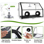 Meonum Mushroom Grow Tent and LED Growing Light Kit, 30 x 20 x 20 Inch Portable Large Still Air Box, Mycology Mushroom Growing Kit, Indoor Propagation Stations with 48 LED Mushroom Grow Lamp(Black)