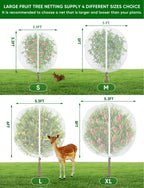 Large Fruit Trees Netting Cicadas - 2Pcs 3.3X3.3FT with Zipper and Drawstring,bird Mesh Covers for blueberry bushes,Garden Apple Pear Peach Orange Tree Fruit Tomato Bug Plant Protection (2, 3.3X3.3FT)