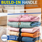 25 Gallon Jumbo Storage Bags, 3.5 Mil Thick Clear Plastic Zipper Bags with Handles, 35" x 24" Extra Large XL Heavy Duty for Home, Travel, and Moving (5 Packs)