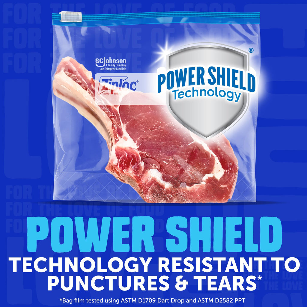 Ziploc Food Storage Gallon Freezer Slider Bags, Power Shield Technology for More Durability, 72 count