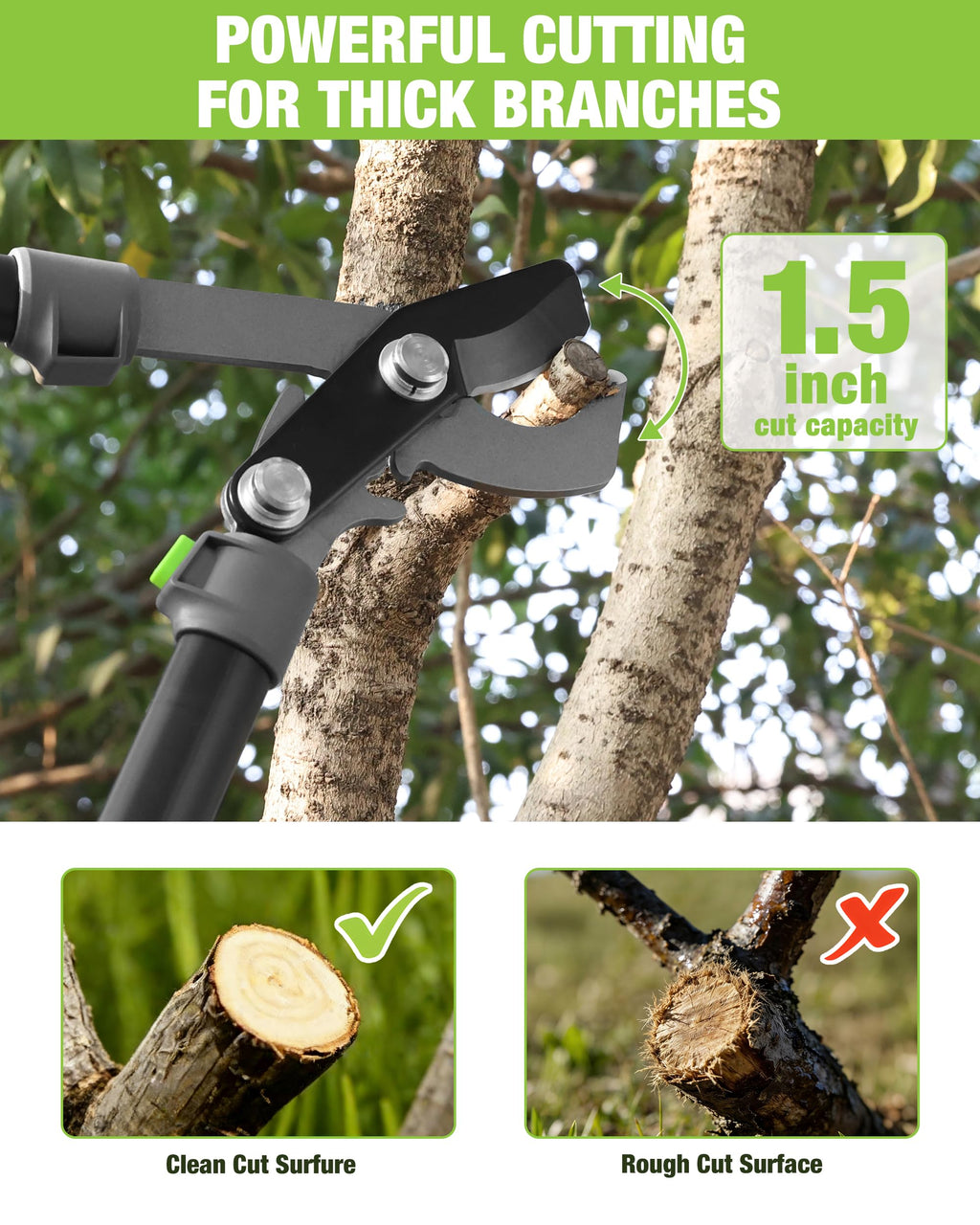 WORKPRO Extendable Bypass Lopper for Gardening, 25-37" Branch Cutter