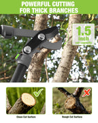 WORKPRO Extendable Bypass Lopper for Gardening, 25-37" Branch Cutter