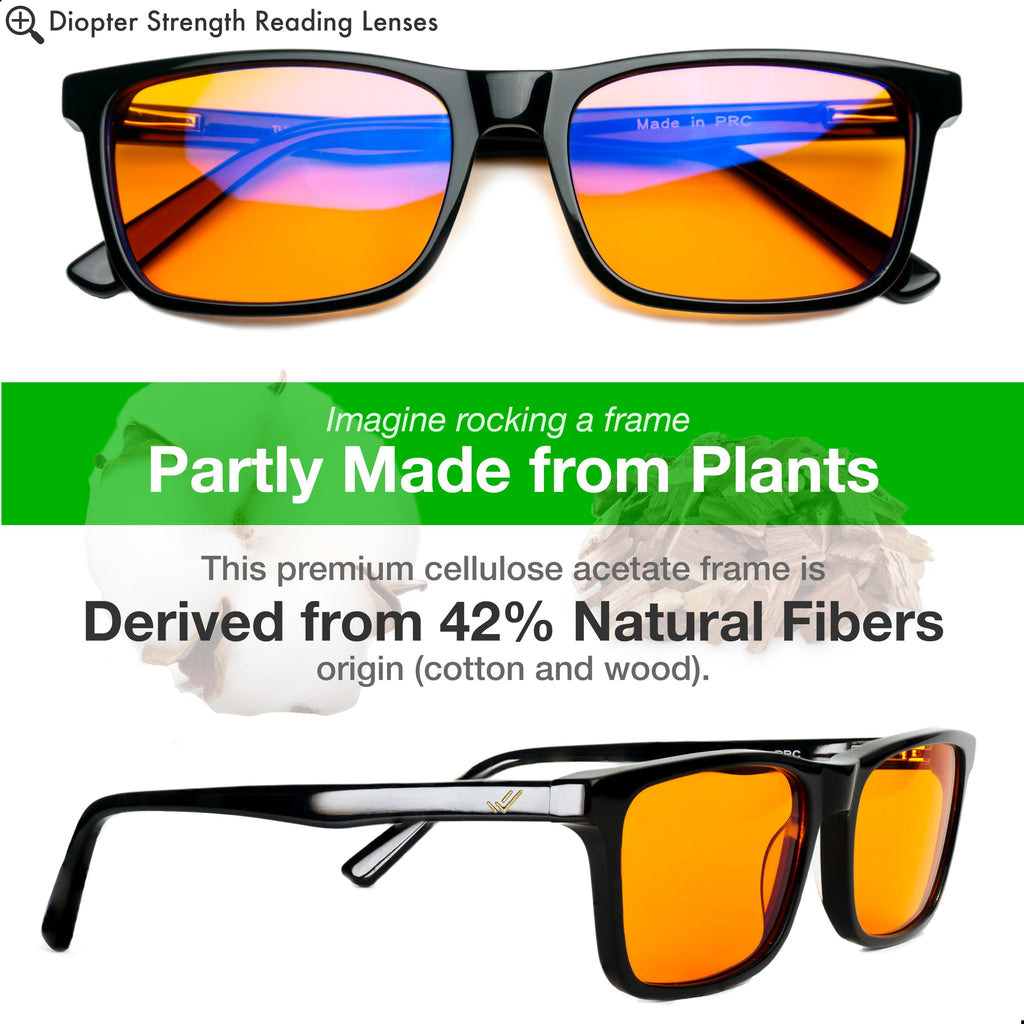 Orange +1.5 Blue Light Blocking Reading Glasses for Women & Men - Reader Sleep & Migraine Glasses - 1.5 Amber Readers Blue Light Glasses for Computer Eye Strain Eye Fatigue - Blue Blockers (+1.50)