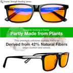 Orange +1.5 Blue Light Blocking Reading Glasses for Women & Men - Reader Sleep & Migraine Glasses - 1.5 Amber Readers Blue Light Glasses for Computer Eye Strain Eye Fatigue - Blue Blockers (+1.50)