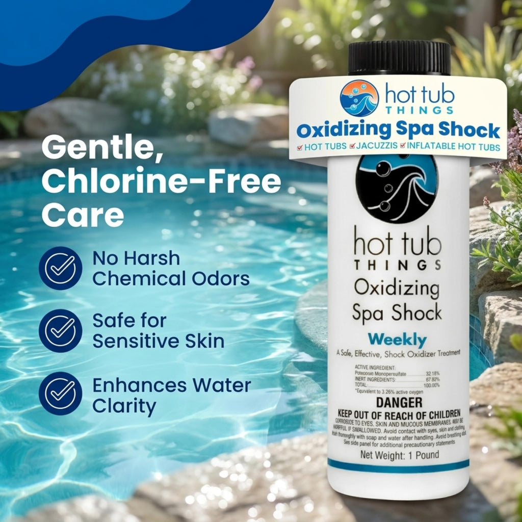 Hot Tub Things Oxidizing Spa Shock, Clears Cloudy Water, Eliminates Odors, Improves Freshness, Prevents Organic Residue Buildup, Water Treatment for Swimming Pools, Home Spas, & Hot Tubs, 1 lb