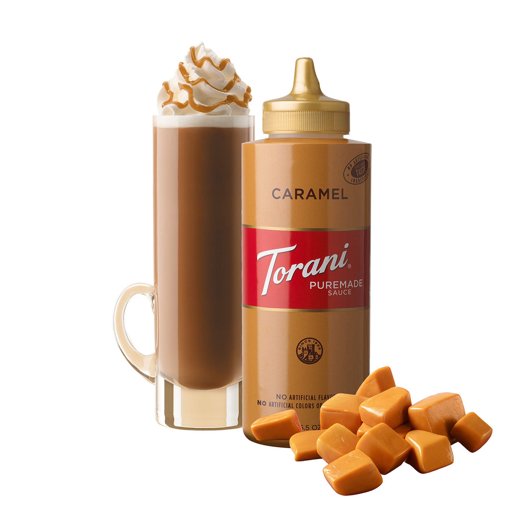 Torani Puremade Caramel Dessert & Drink Sauce, 16.5 fl oz, 4 Pack