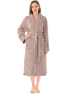 PAVILIA Premium Womens Plush Soft Robe, Sherpa Bathrobe, S/M Taupe