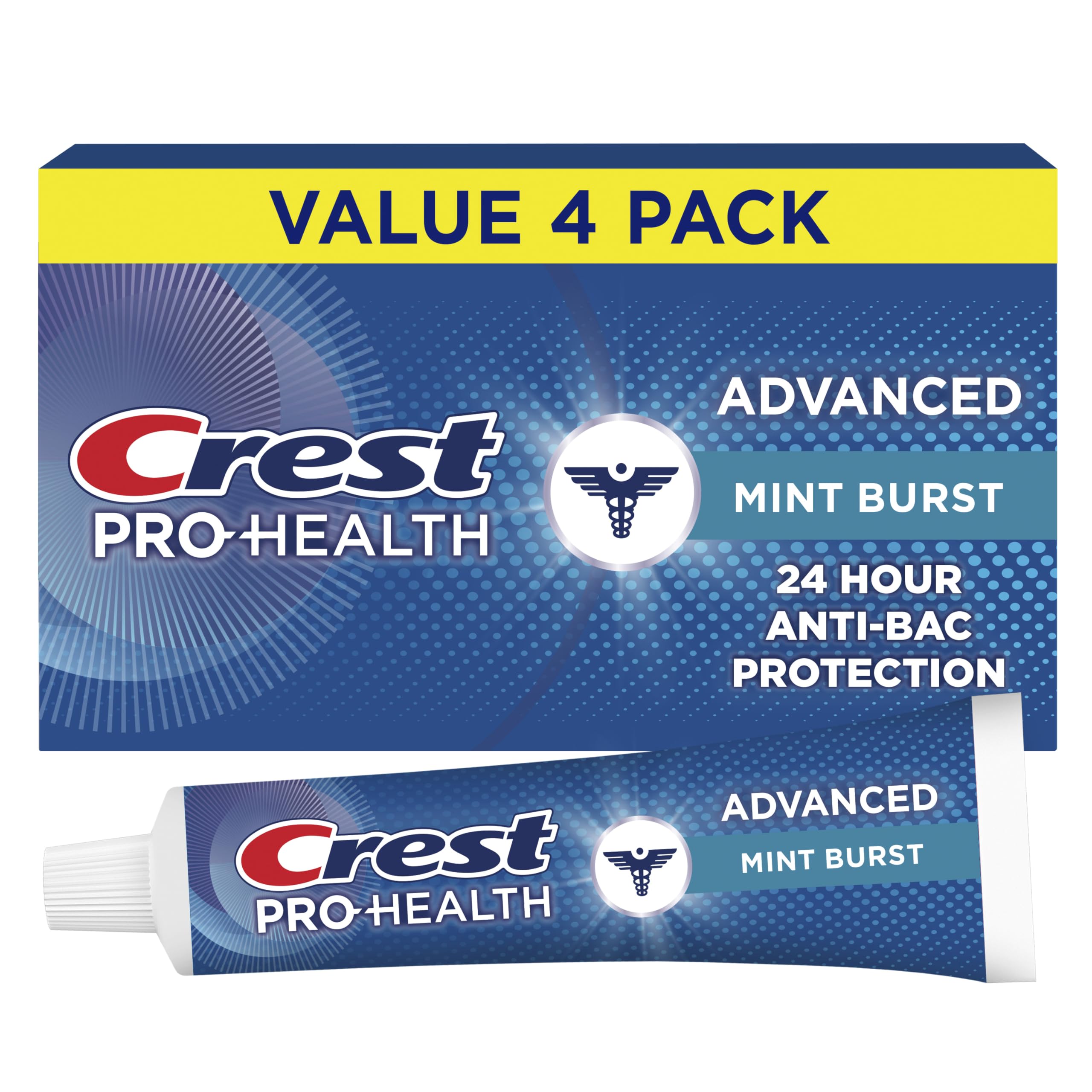 Crest Pro-Health Advanced Antibacterial Protection Toothpaste,5 oz 4 Pack, Teeth Whitening for adults, Breath Freshener, for Sensitive Teeth, Gum Health, Gingivitis toothpaste, Travel Size Toiletries