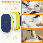 Sponge Brush Refills for OXO Soap Dispensing Dish Brush - 8 Pack Dish Cleaning Soap Dispensing Head Replacement for Scrubber