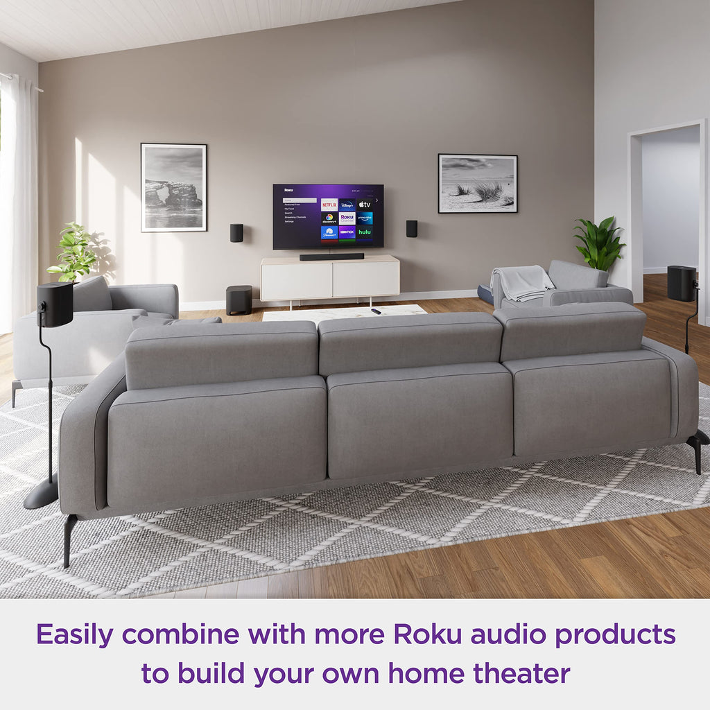 Roku Wireless Bass Pro Subwoofer for Roku Streambar Pro and Wireless Speakers (Renewed)