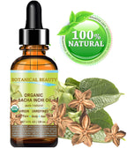 Botanical Beauty Organic SACHA INCHI OIL 100% Natural Pure Undiluted Virgin Unrefined Cold Pressed Carrier Certified Organic Oil For Face, Skin, Hair, Lip, Nails, Rich in Vitamin E (4 Fl Oz 120 ml)