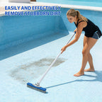 10-Inch Pool Brush Head - Combo Nylon & Stainless Steel Wire Bristles, Heavy Duty Metal Pool Brush for Extra Scrubbing Power, for Cleaning Inground Pool Tiles, Concrete, Walls, Floor, Steps, Corners