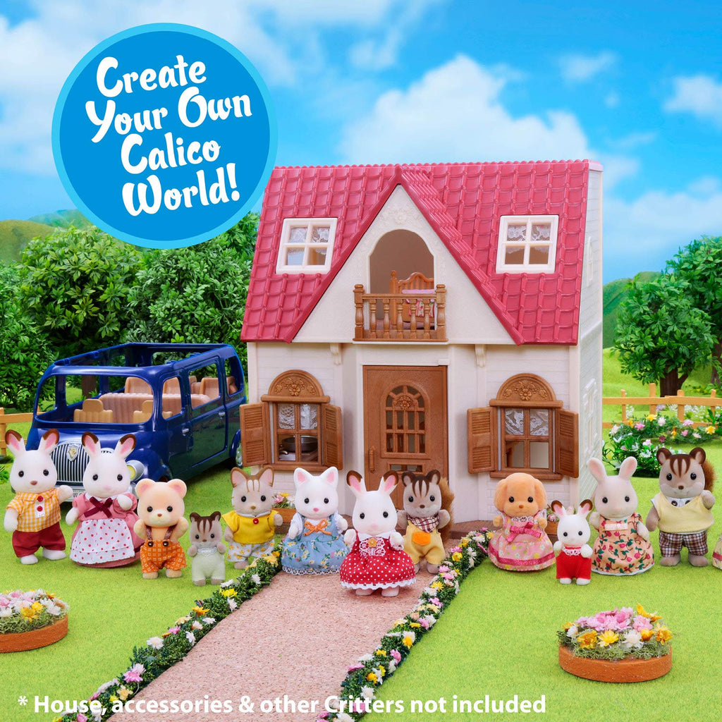 Calico Critters Pookie Panda Family, Dolls, Dollhouse Figures, Collectible Toys with 4 Figures Included