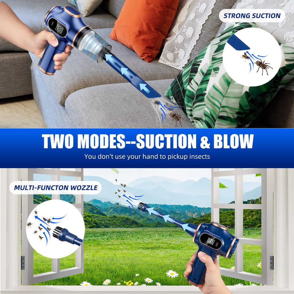 2025 Bug Vacuum Catcher,Spider Killer Insect Catcher,Cordless Handheld Vacuum Cleaner for Car USB Rechargeable for Stink Bug,Moth,Spider Strong Suction 1pcs
