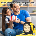 Fathers Day Birthday Gift for Dad, Dad Gifts from Son Daughter, Gift for Best New Daddy Father in Law Presents Useful Stuff, Tool Woodworker Carpenter Gift, Engraved Tape Measure 25 FT